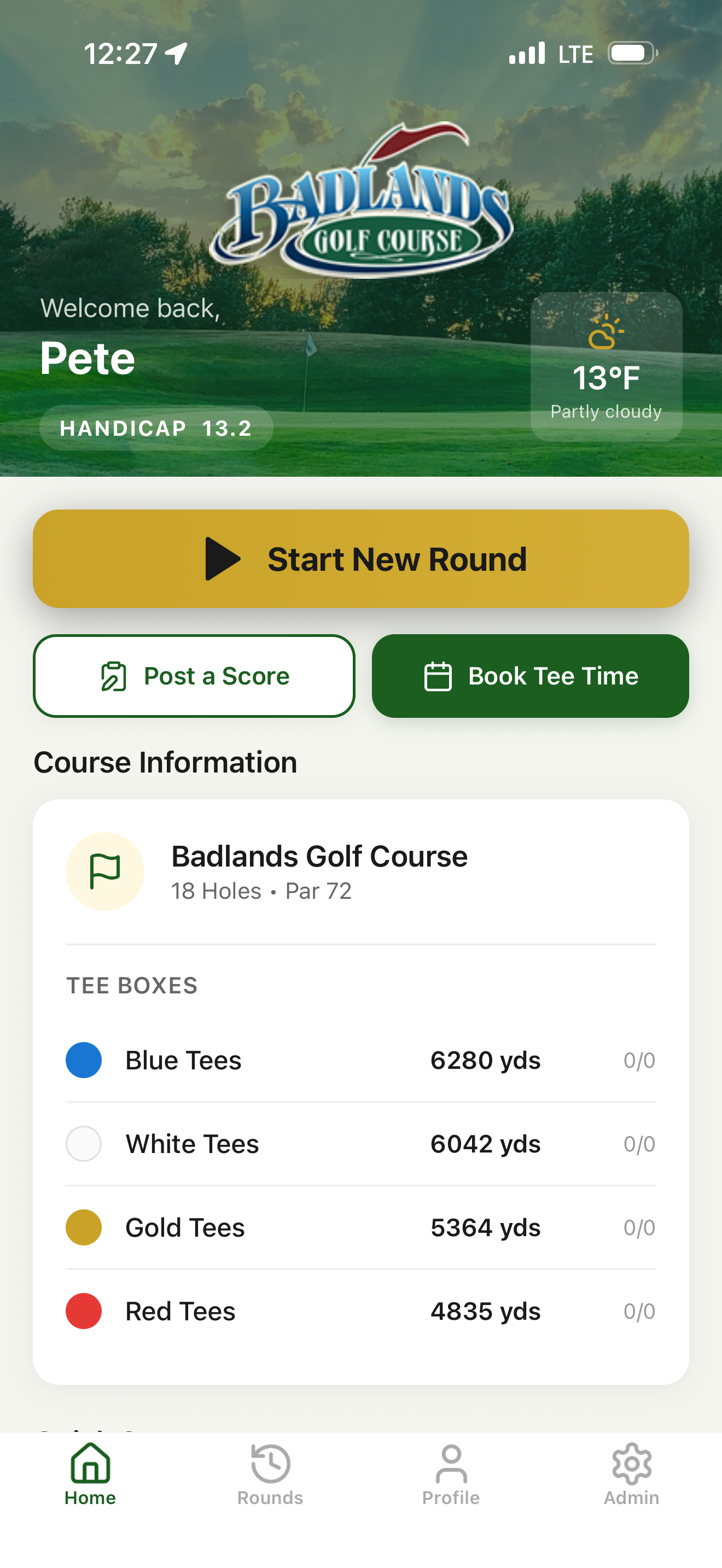 Fairway Logic course dashboard